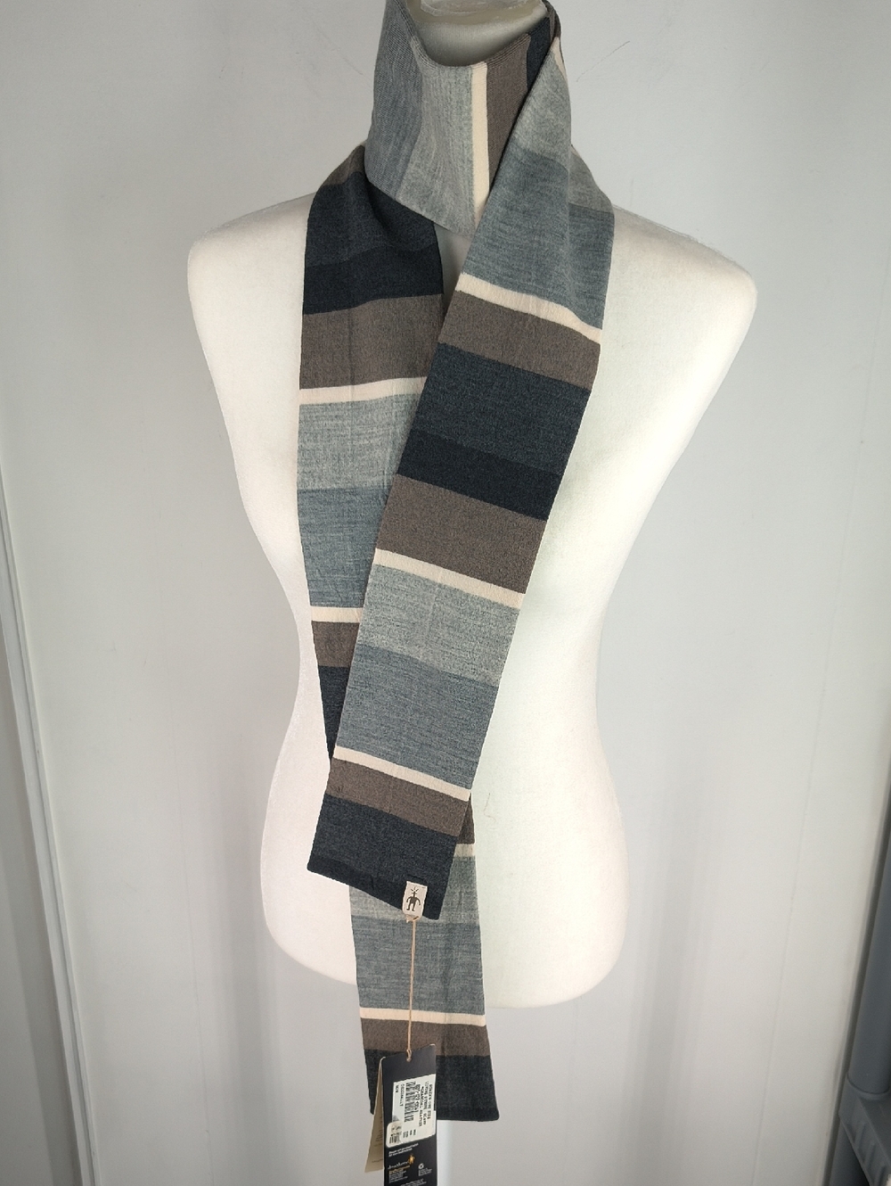 Smartwool Lupine Stripe Scarf Nwt Merino Wool Blend
